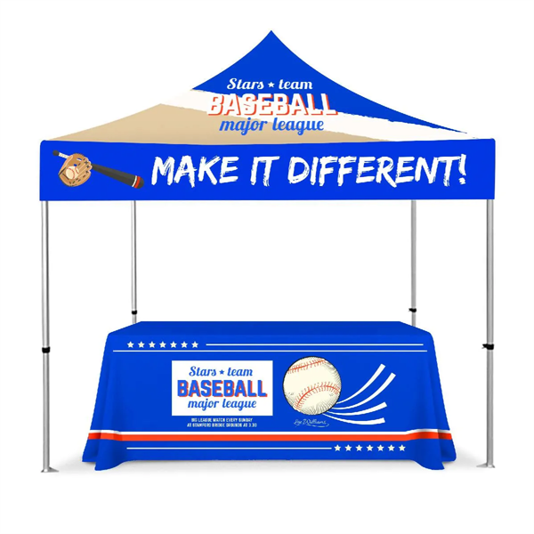 10' X 10' Custom Printed Pop Up Tent Kit with Table Throw