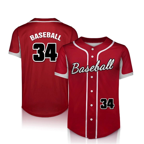 Custom Full Color Dye Sublimated Full-Button Baseball Jersey