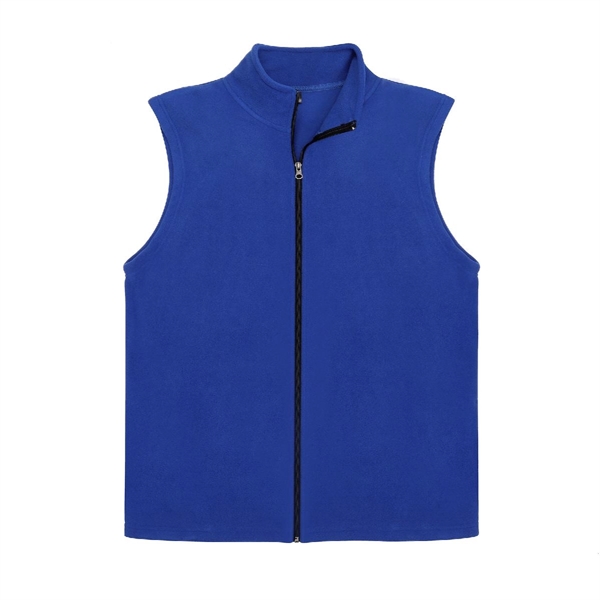 Men's Basic Fleece Vest with Zipper Sleeveless Jacket