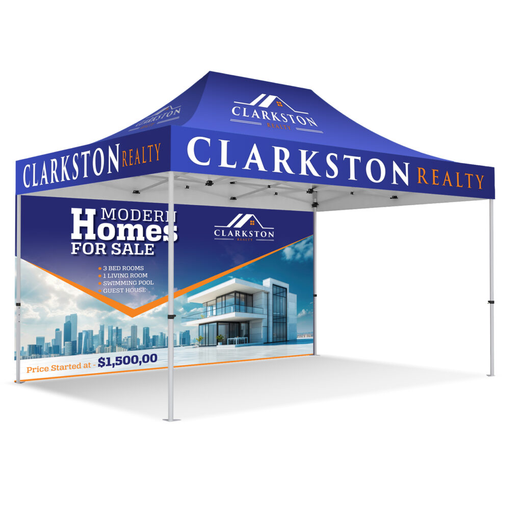 10' X 15' Custom Full Color Canopy Tent and Back Wall