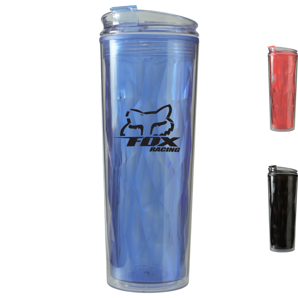 20 Oz Double Wall Acrylic Travel Mug With Color Matching Lids