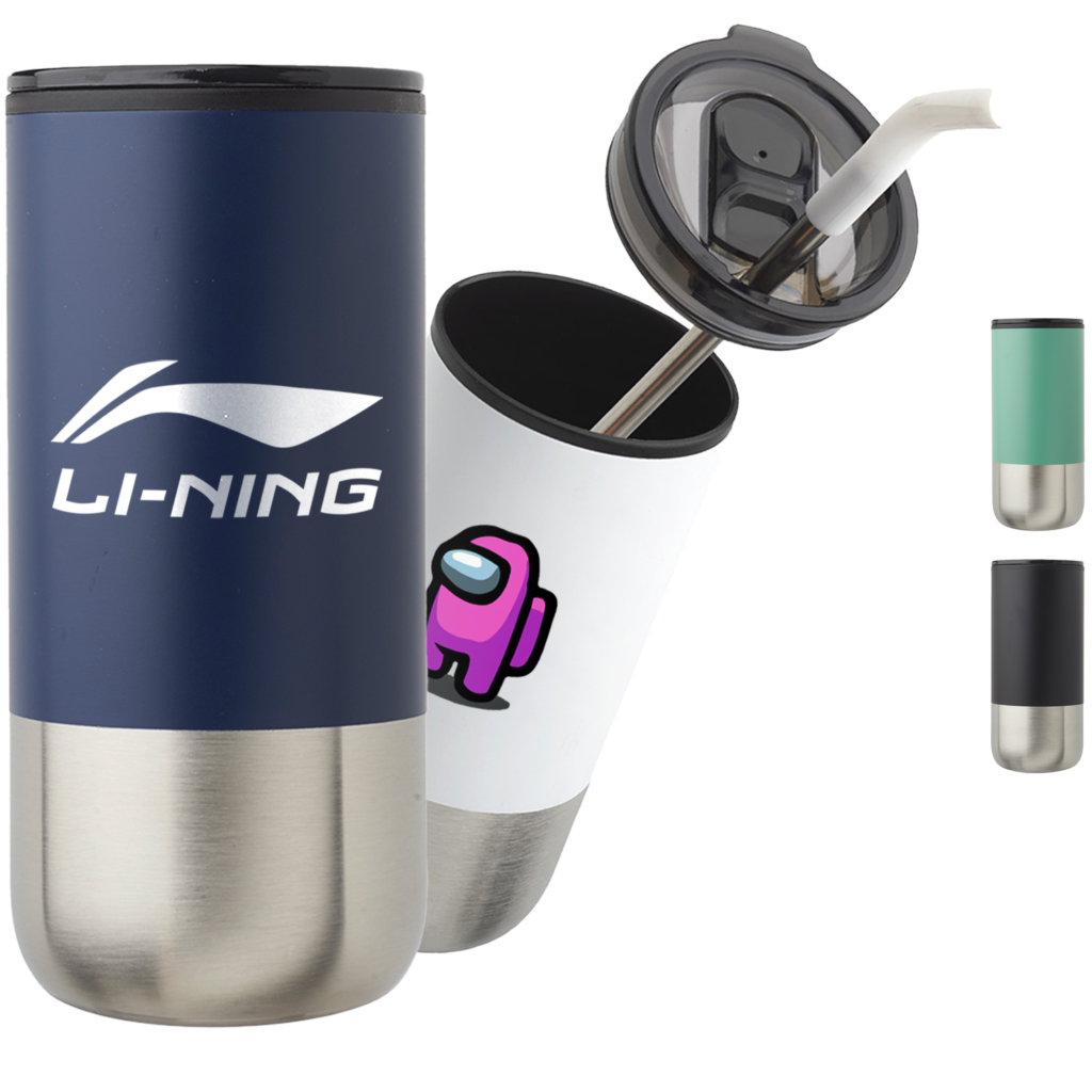 20 oz. Stainless Steel Travel Mugs with Silicone Straw