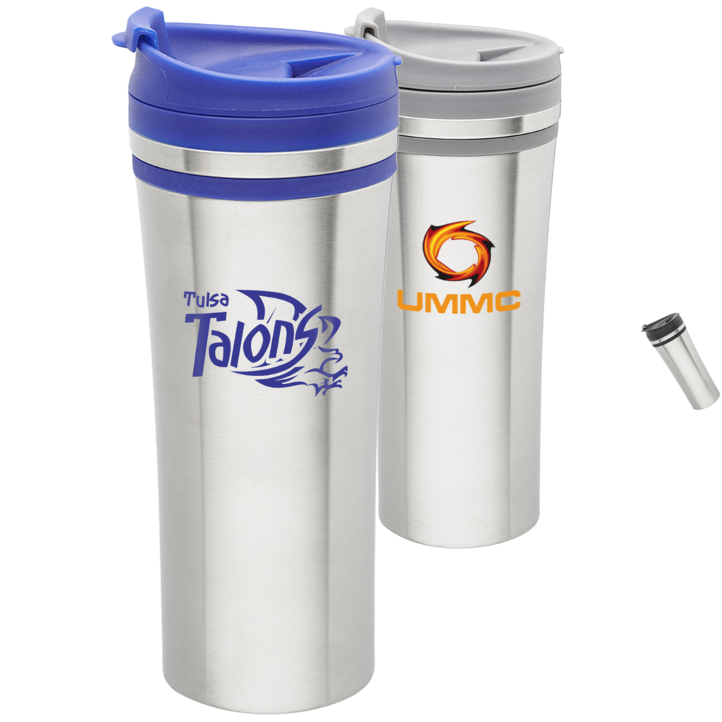 15 Oz Insulated Stainless Steel Travel Mug With Flip Lid